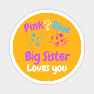 Pink or Blue Big Sister loves you. Magnet